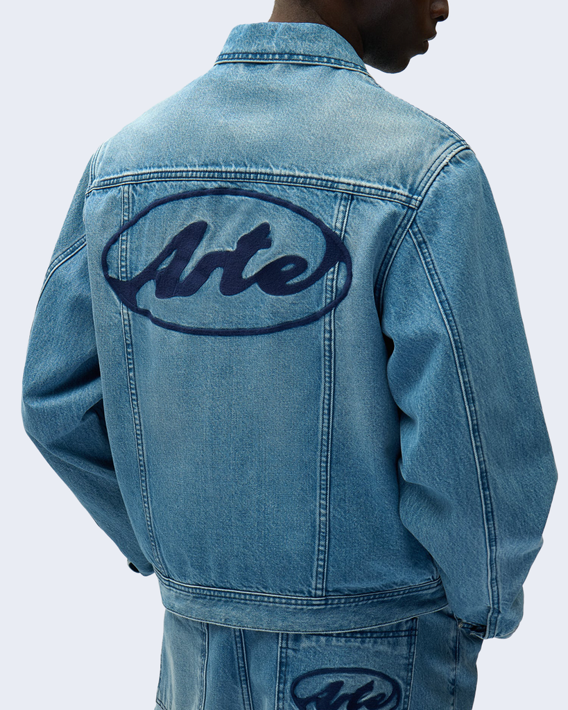 Circle Logo Jeans Jacket Denim Bleach