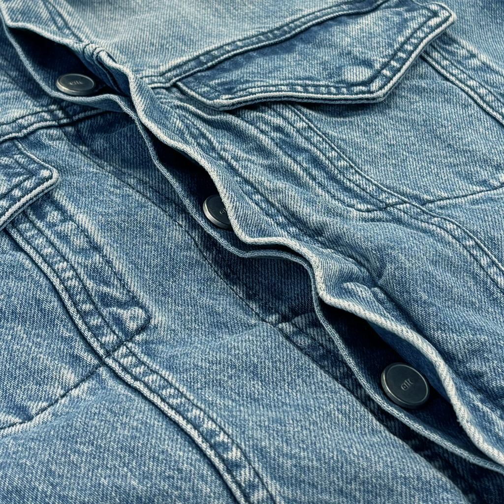 Circle Logo Jeans Jacket Denim Bleach