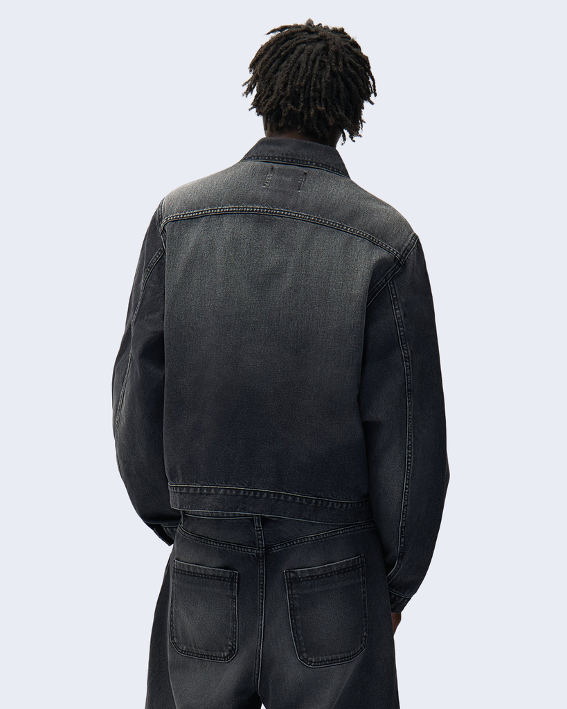 Fold Pocket Denim Jacket Fade Black