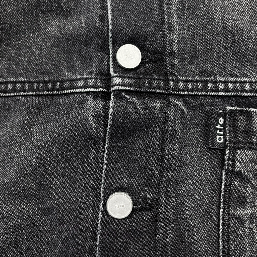 Fold Pocket Denim Jacket Fade Black