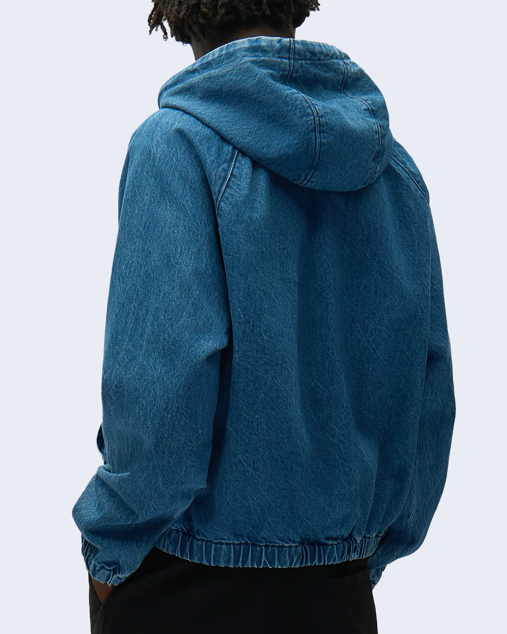 Split Logo Denim Hood Jacket Navy