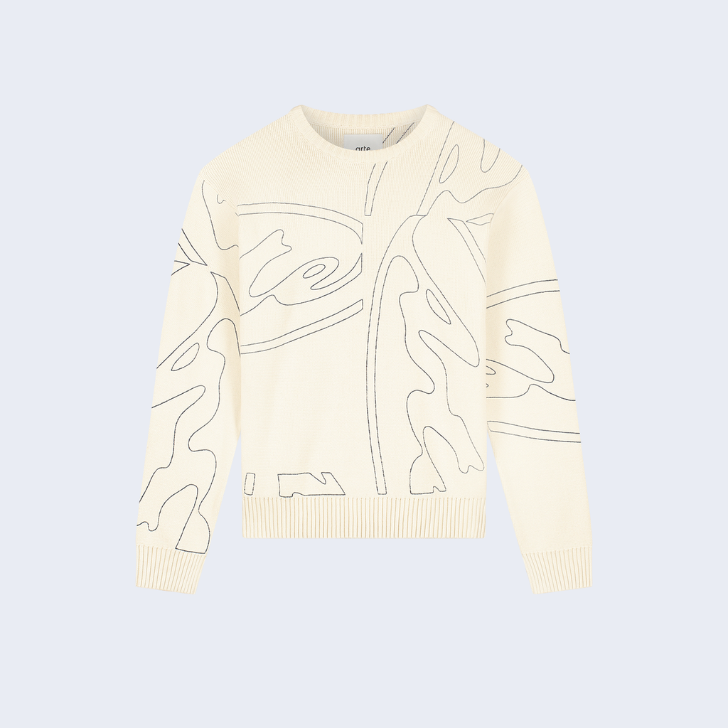 Allover Circle Logo Cream Knit
