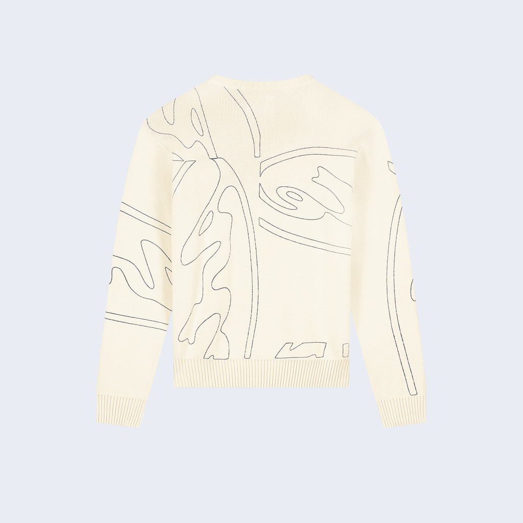 Allover Circle Logo Cream Knit