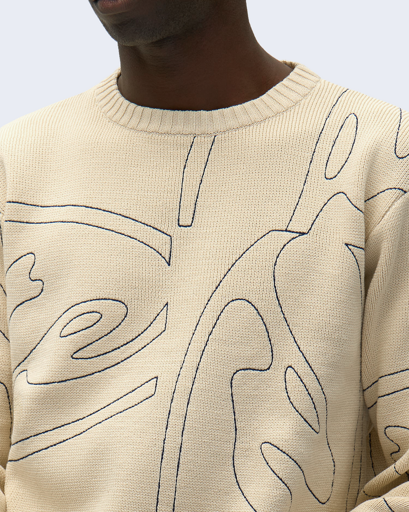 Allover Circle Logo Cream Knit