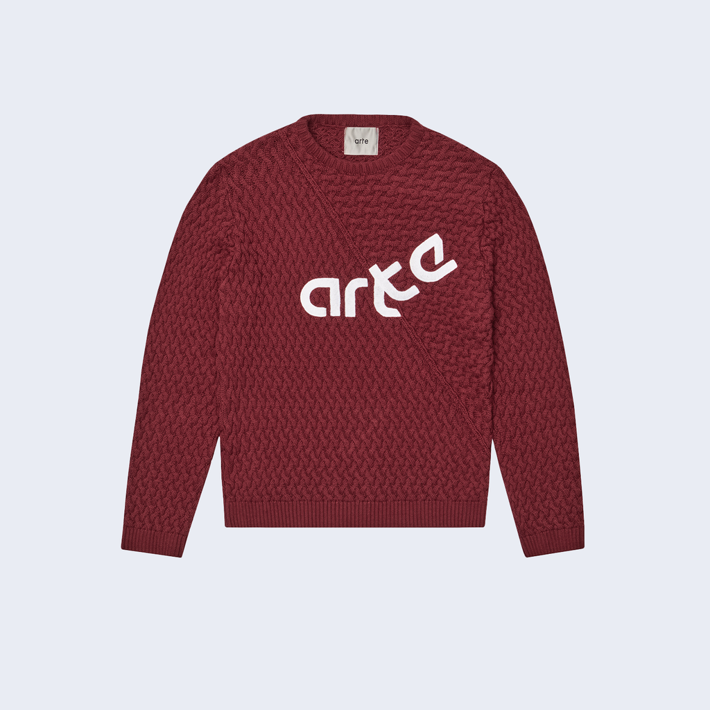 Distorted Logo Sweater Bordeaux