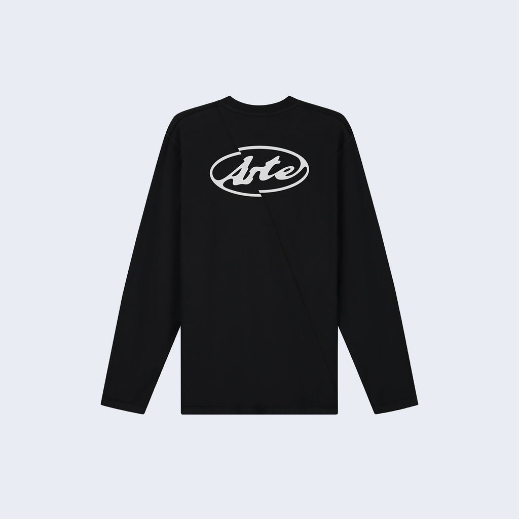 Back Circle Logo LS Black