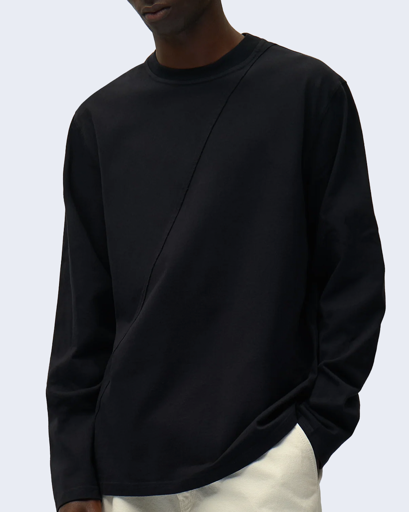 Back Circle Logo LS Black