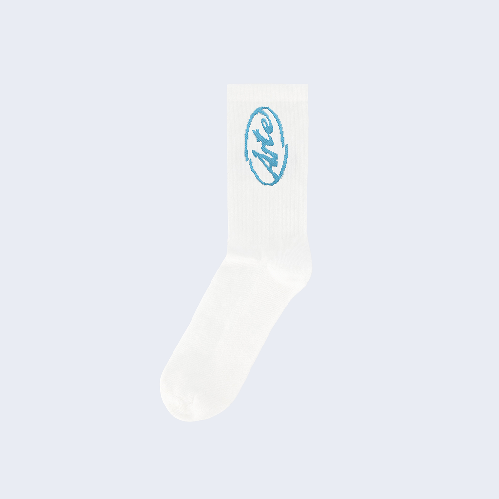 Circle Logo Socks White