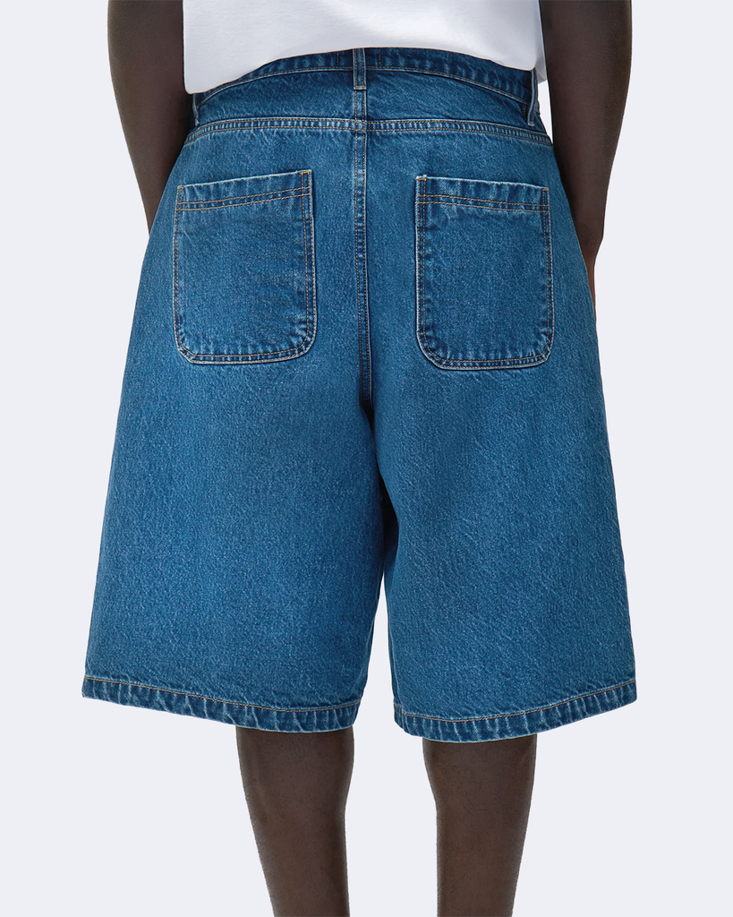 Round Pocket Denim Shorts Raw Denim