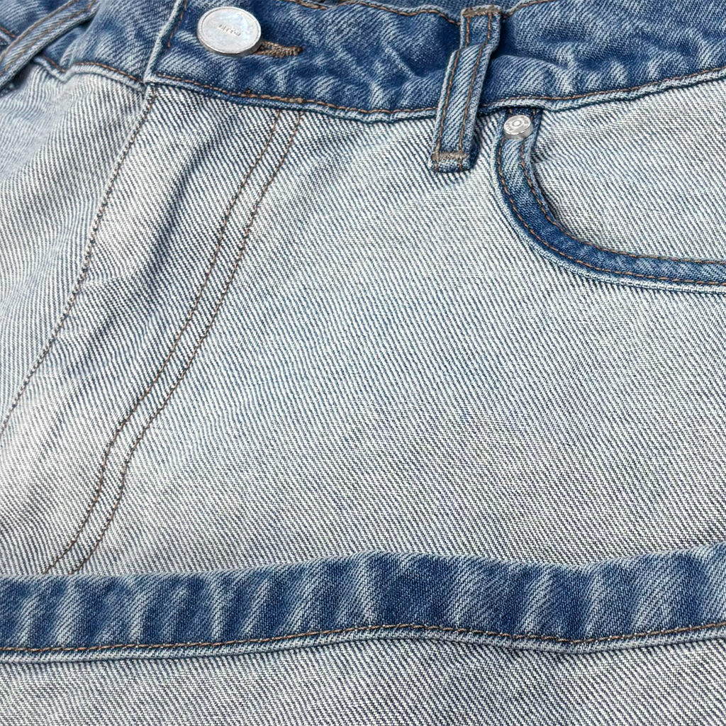 Denim Inside / Out Shorts Denim Bleach
