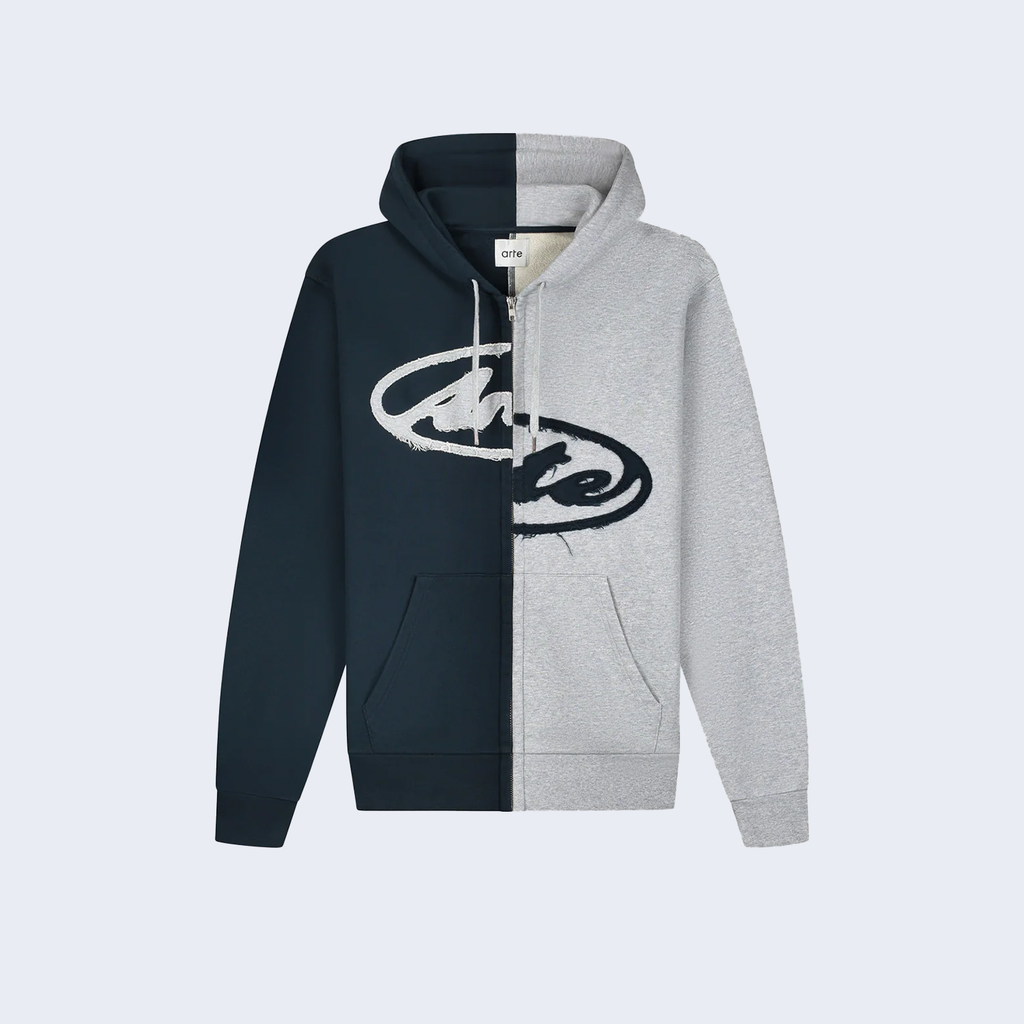 Split Patch Hoodie Grey / Navy