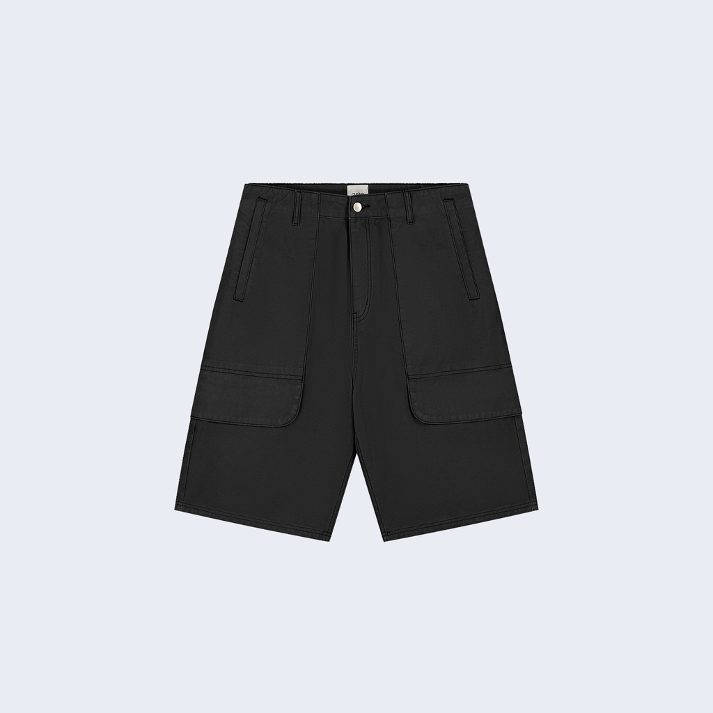 Canvas Cargo Shorts Black