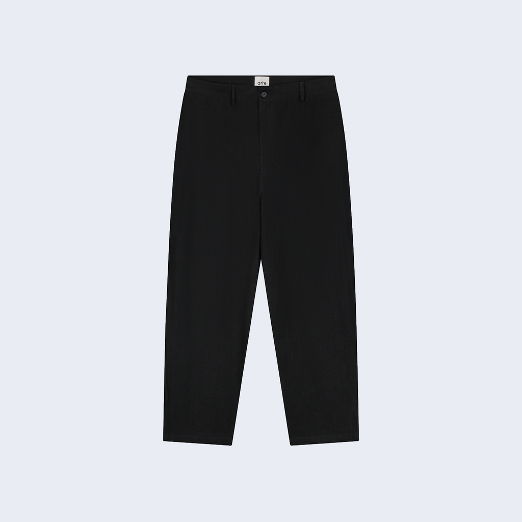 Linen Suit Pants Black