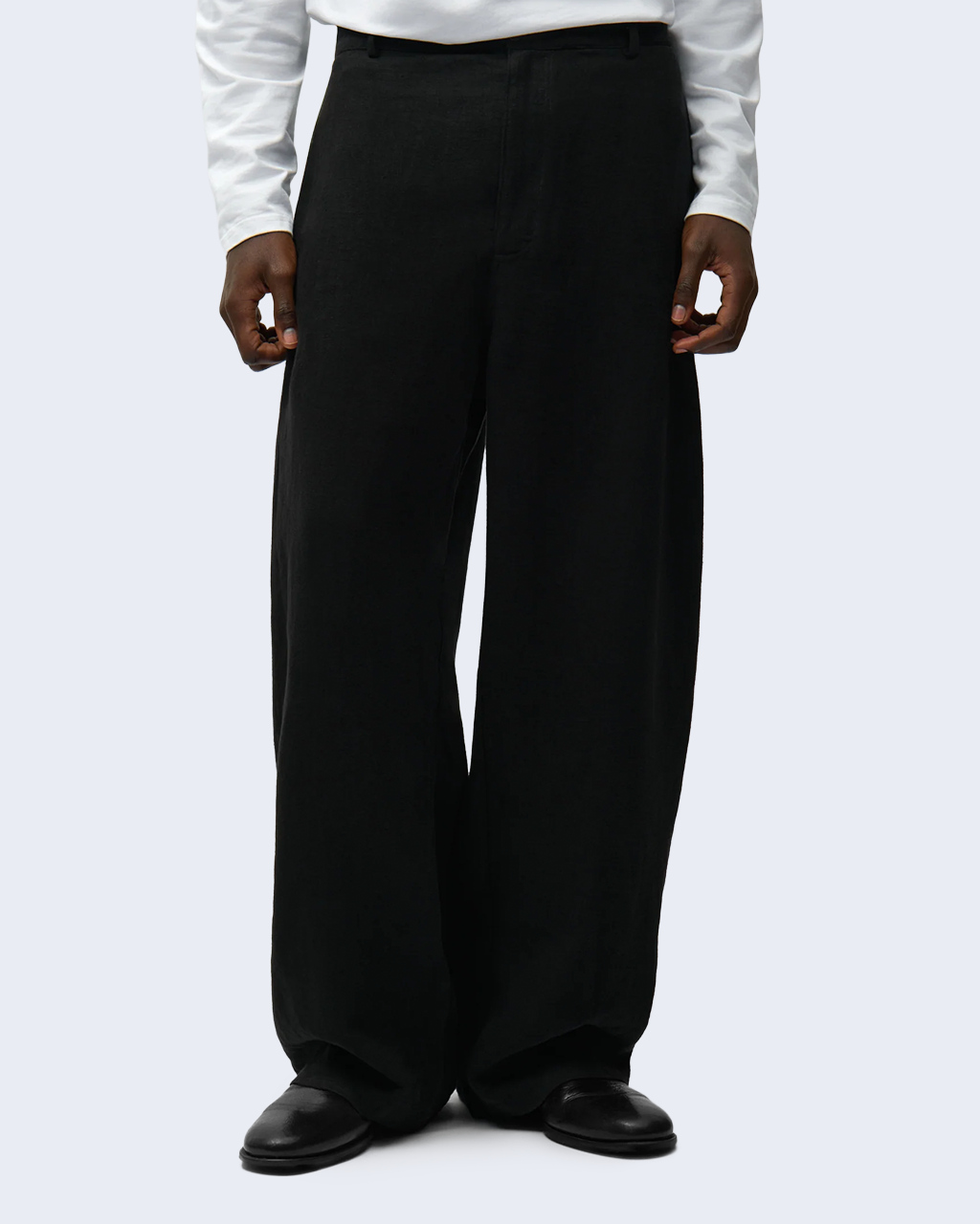 Linen Suit Pants Black