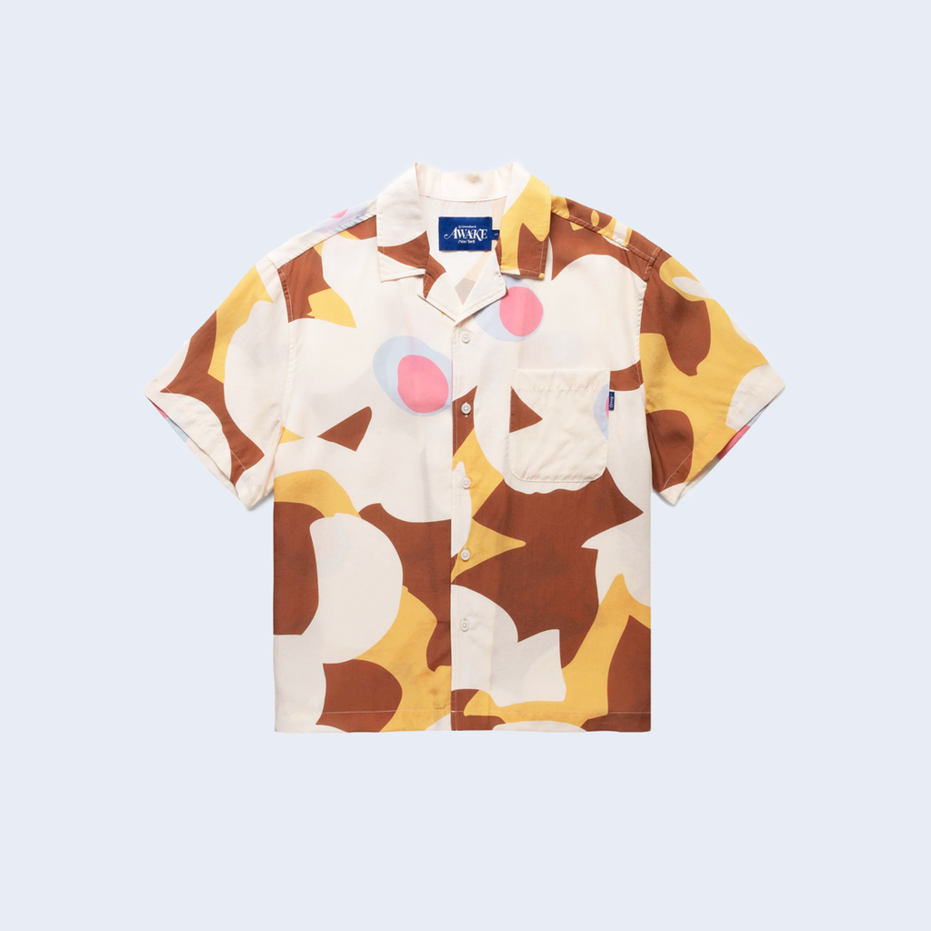 Floral Camp Shirt Brown Multi