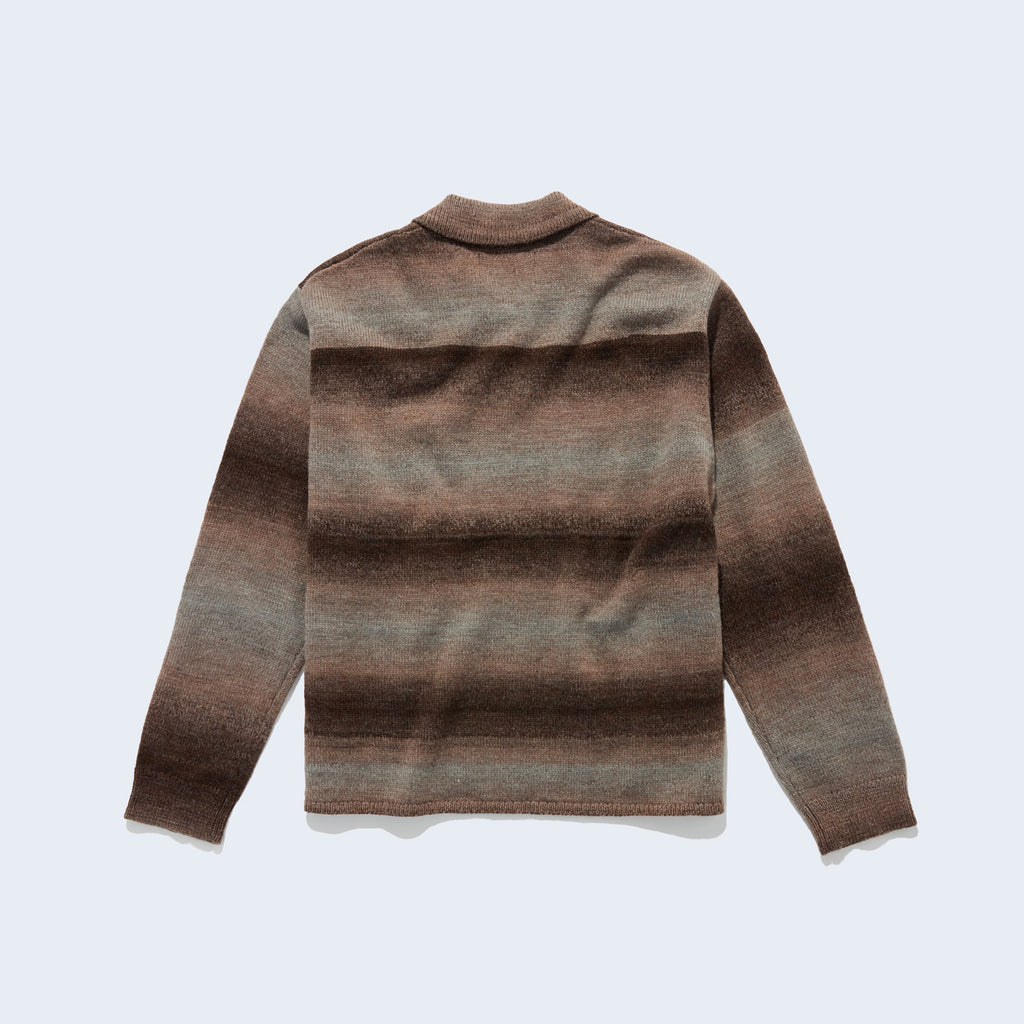 Gradient Knit Polo Brown
