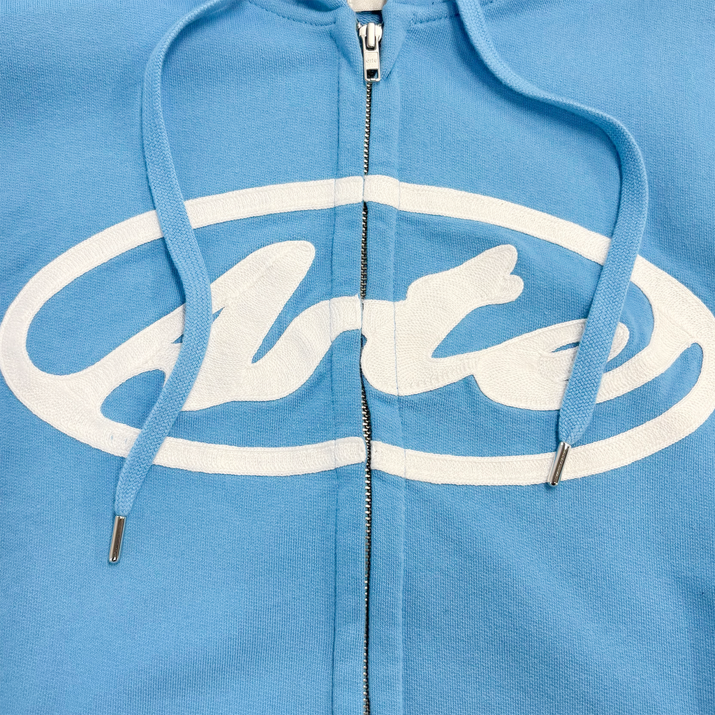 Circle Logo Zip Hoodie Blue