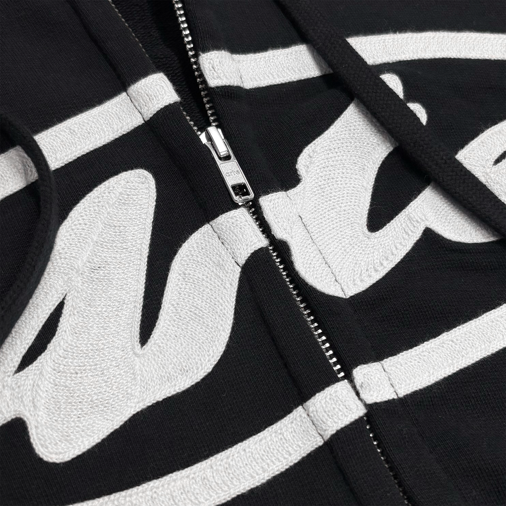 Circle Logo Zip Hoodie Black