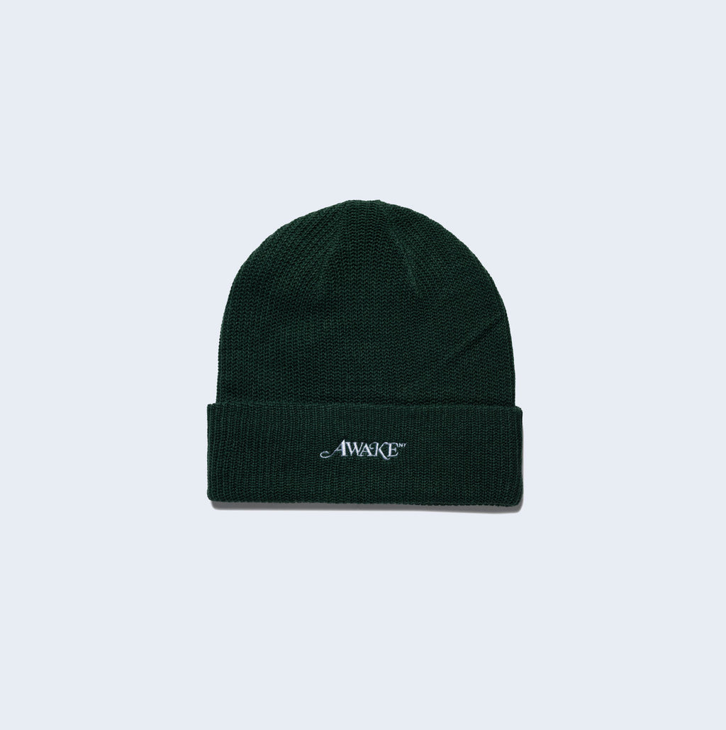 Loose Gauge Knit Beanie Forest Green
