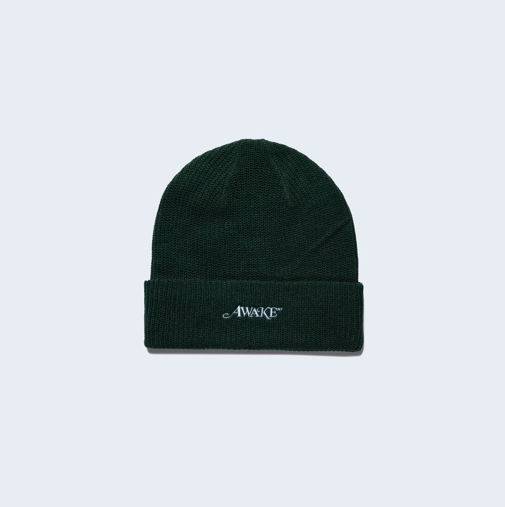 Loose Gauge Knit Beanie Forest Green