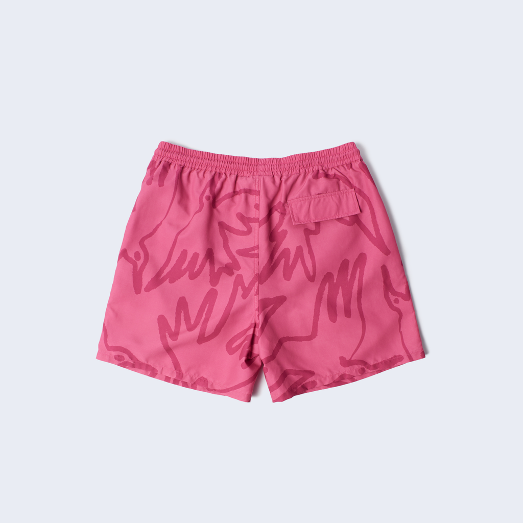 Birds Fly Free Swim Shorts Purple Pink