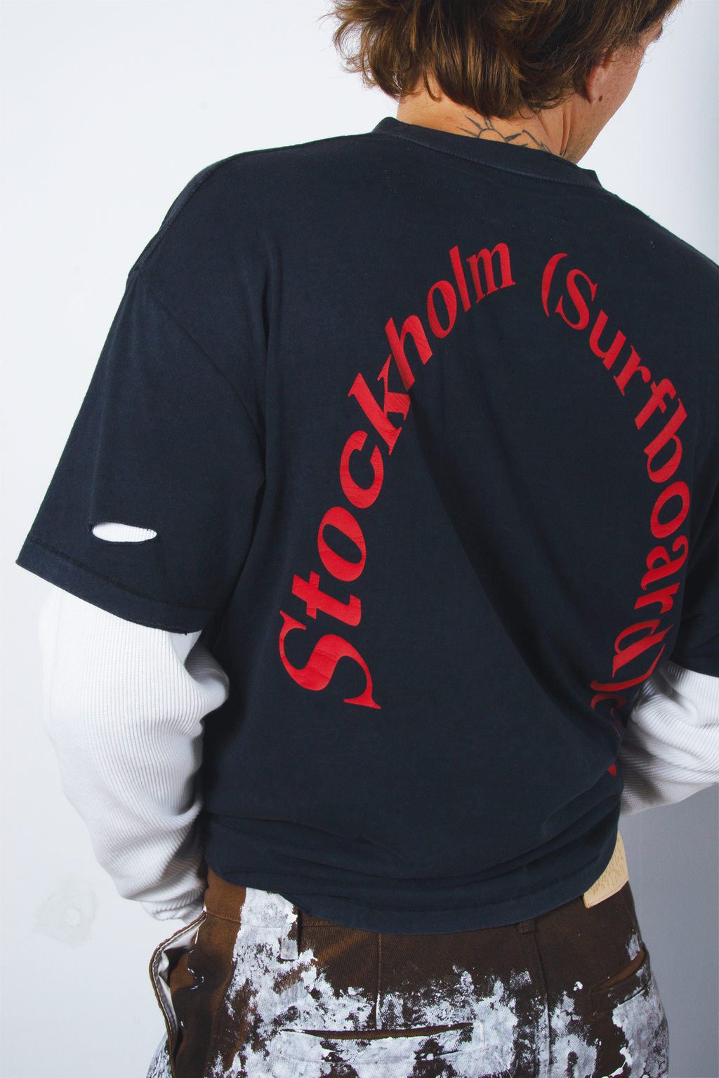 Back Logo Layered T-Shirt Black / White