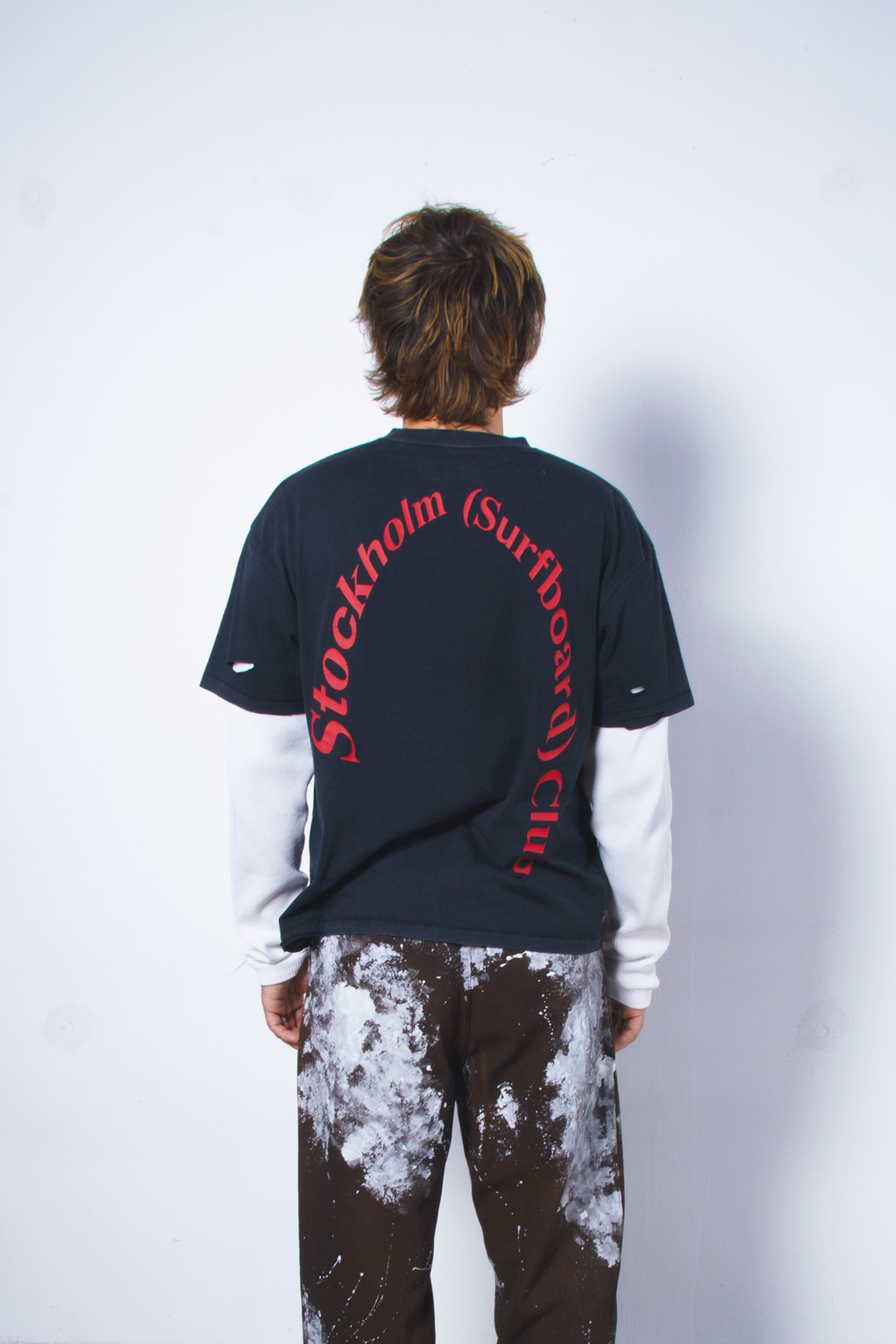 Back Logo Layered T-Shirt Black / White