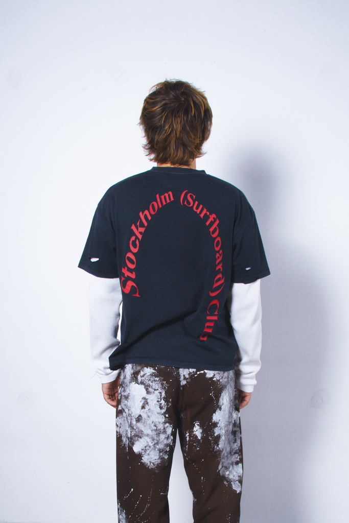 Back Logo Layered T-Shirt Black / White