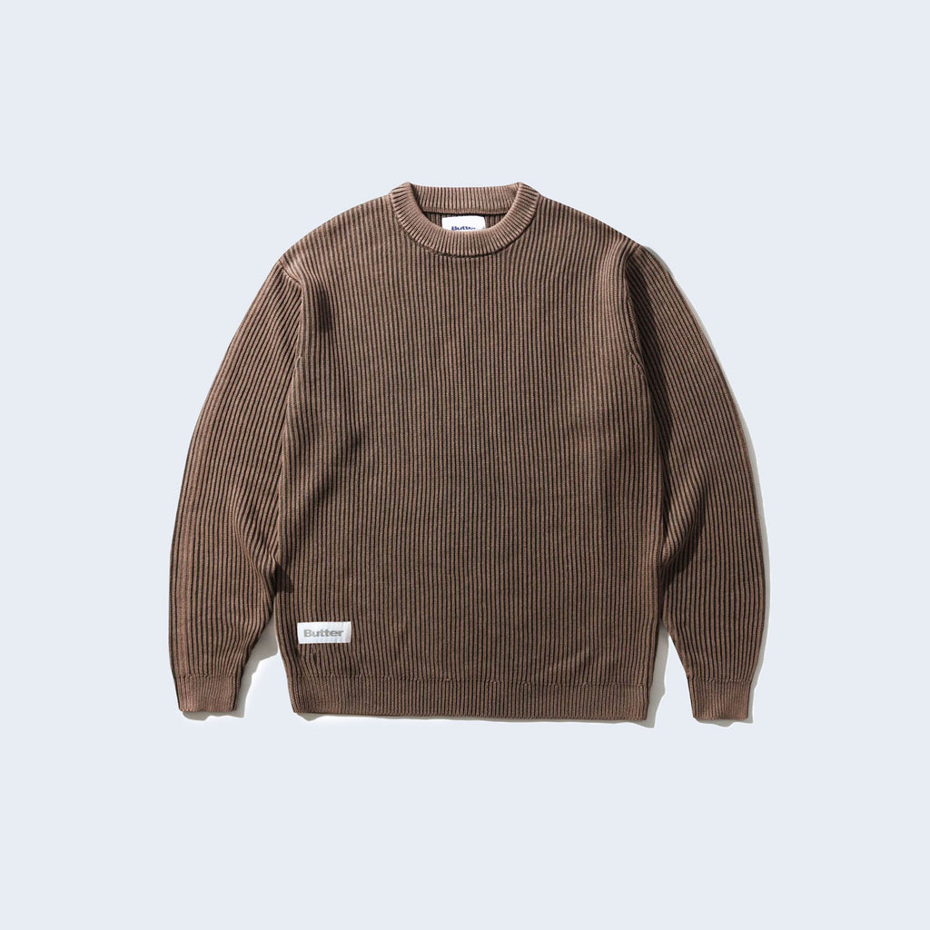 Bleach Knit Sweater Brown