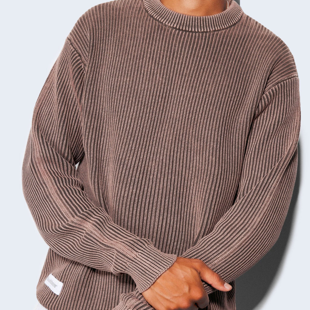 Bleach Knit Sweater Brown