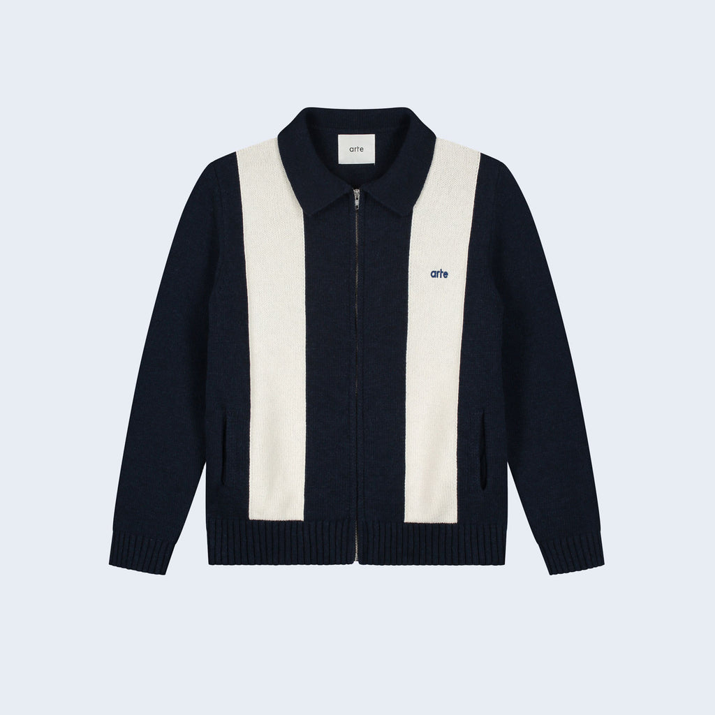 Cardigan Blue / White