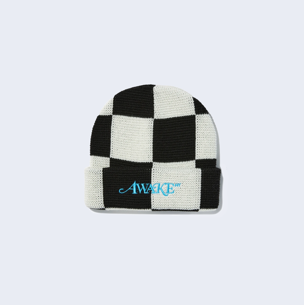 Checkboard Beanie Black