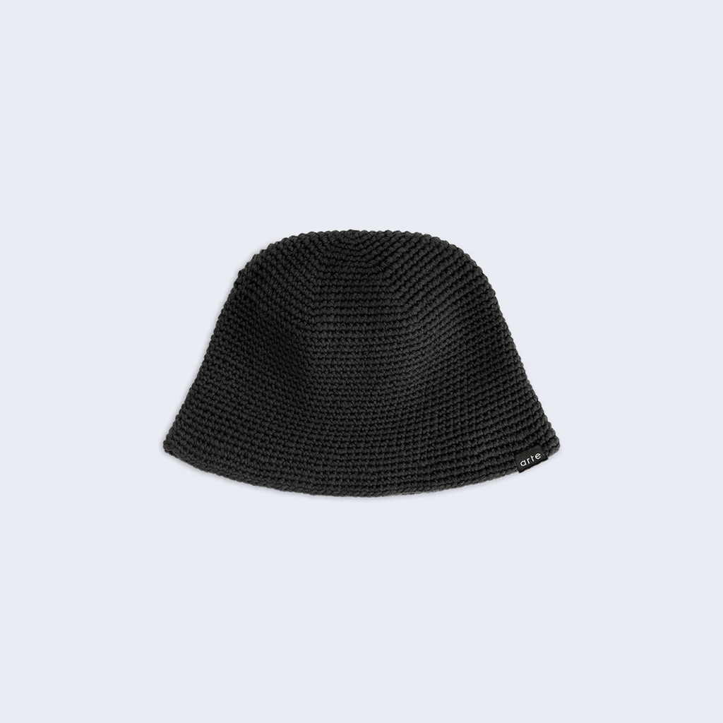 Crochet Knit Buckethat Black