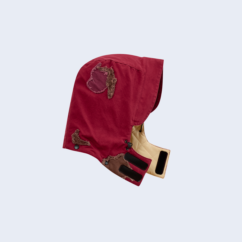 Collaged Man Puffer Burgundy