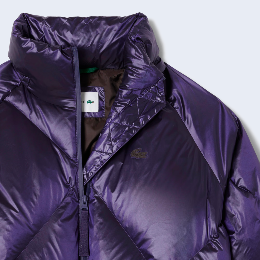 Oversized Water Repellent Down Jacket Purple / Brown
