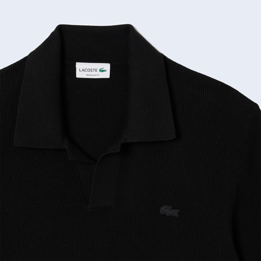 Open Polo Neck Sweater Black