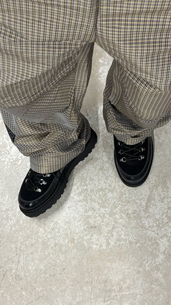 Check Track Pants Beige / Black