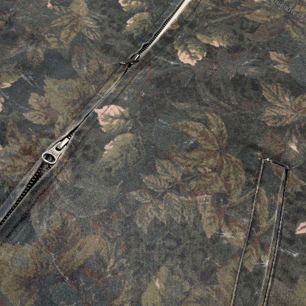 Denim Blouson Jacket Flower