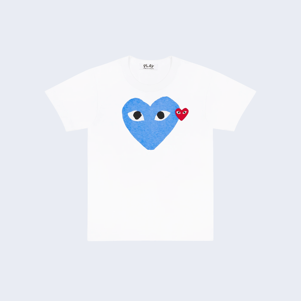 Double Heart Sky Blue / Red