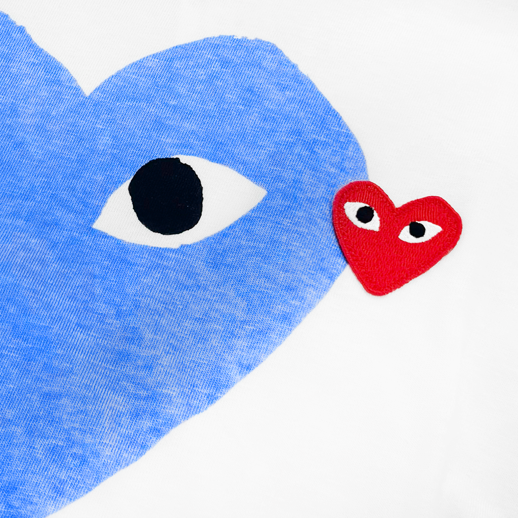 Double Heart Sky Blue / Red