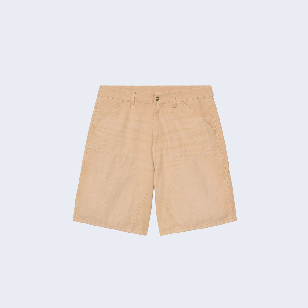 Double Knee Short Dusty H Brown Stone Canvas