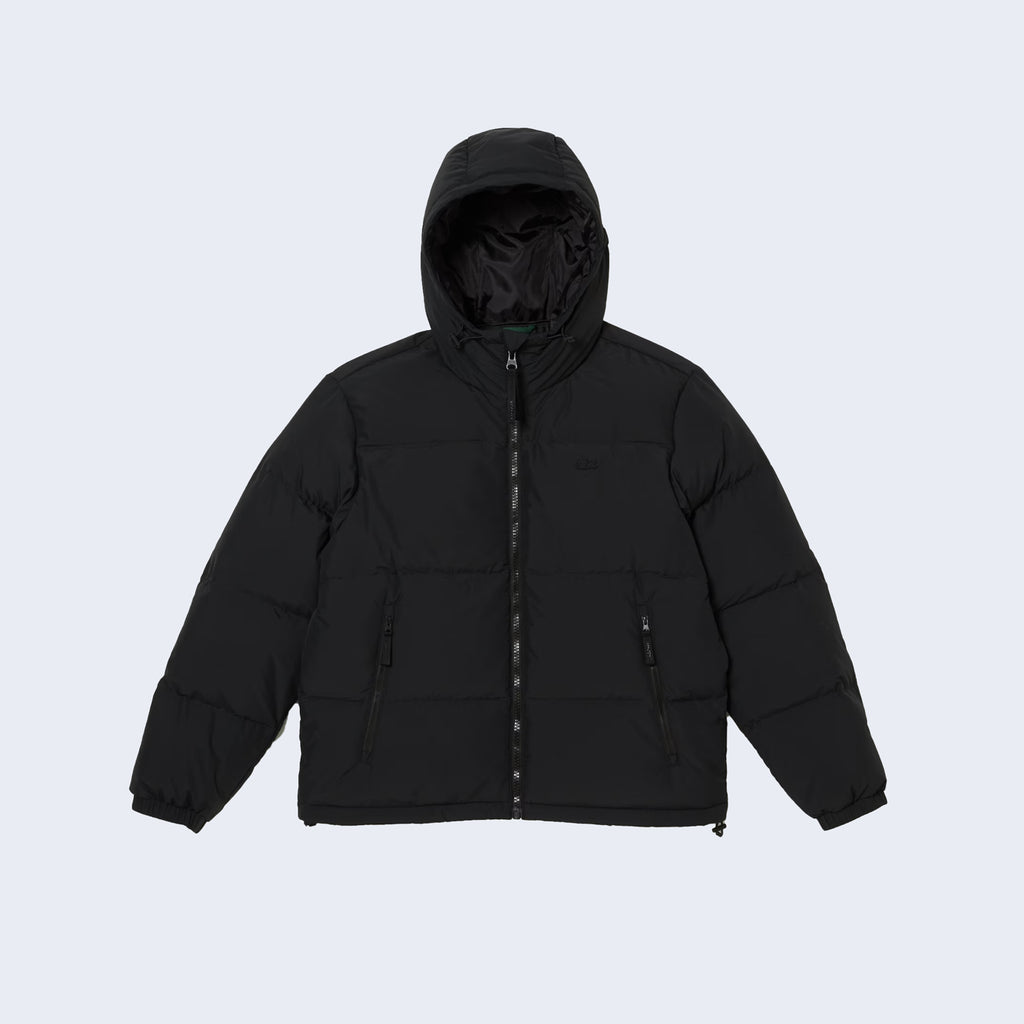 Embroidered Puffer Jacket Black