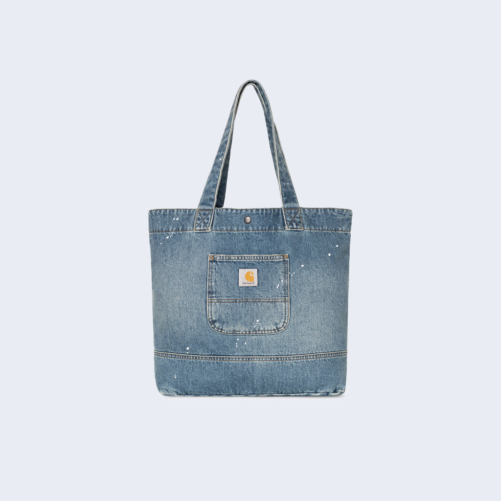 Denim Tote Blue Destroy Wash Splatter