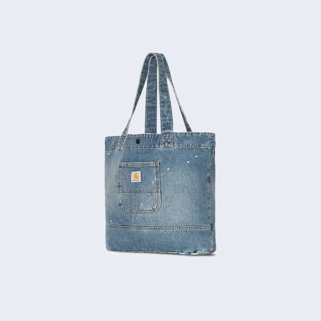 Denim Tote Blue Destroy Wash Splatter
