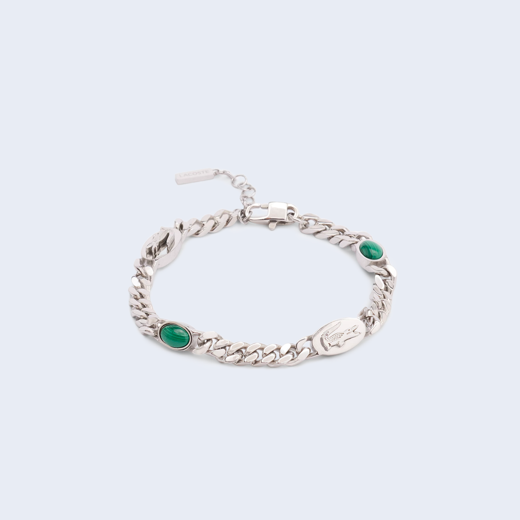 Easy Chain Bracelet SS Silver / Green