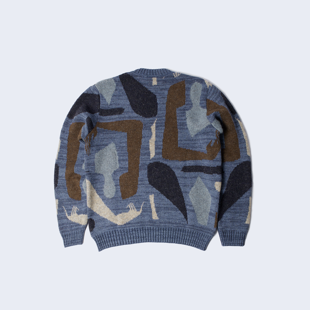 Detached Knitting Pullover Blue