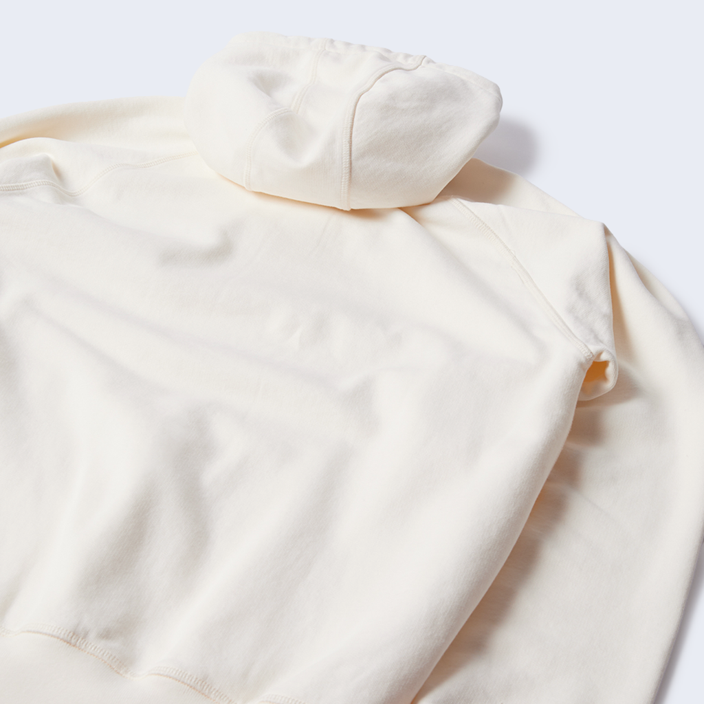 Circled Script Logo Hooded Sweatshirt Off White