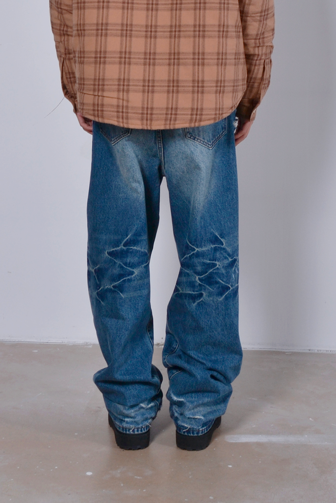 Lax Baggy Denim Sugarcane Washed Blue