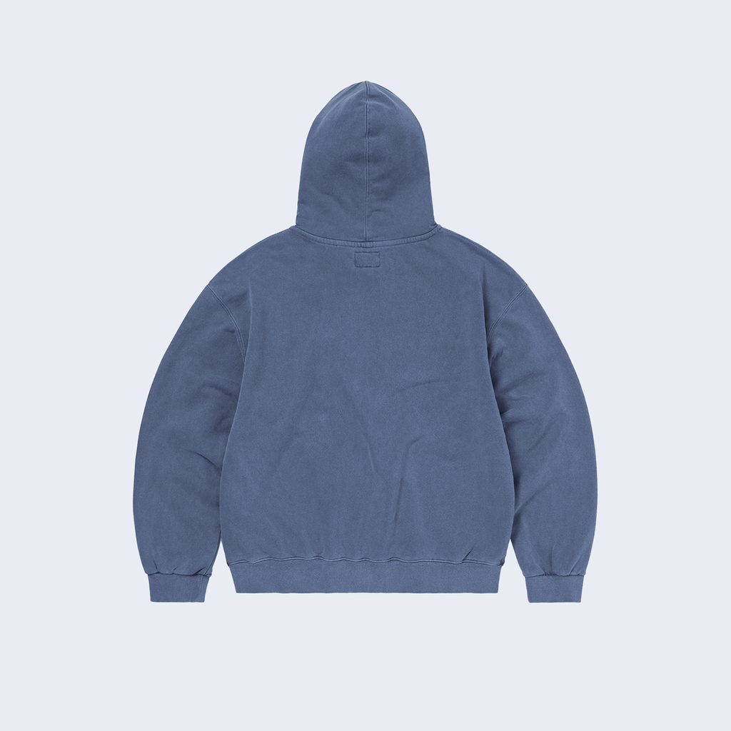 Waffle Lined Zip Up Hoodie Warm Blue
