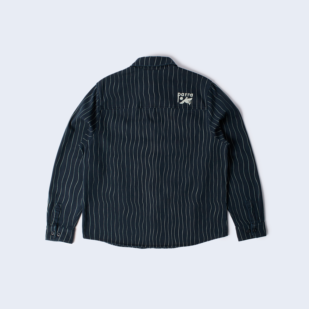 Meandering Lines Shirt Navy Blue